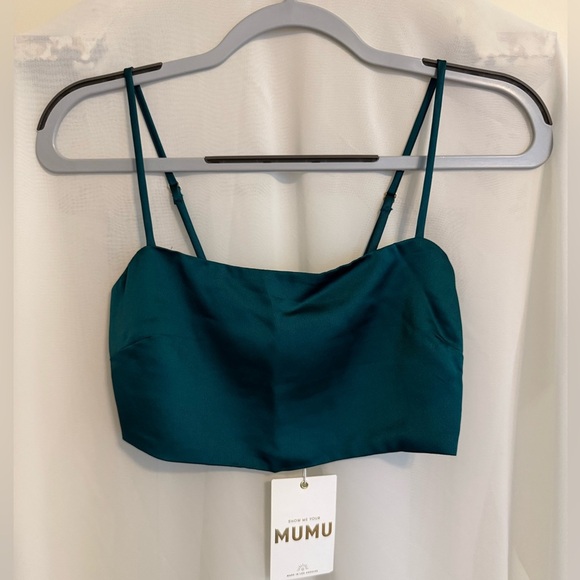 NWT Show Me Your MuMu Emerald Green Clurb Crop Top - Picture 4 of 6
